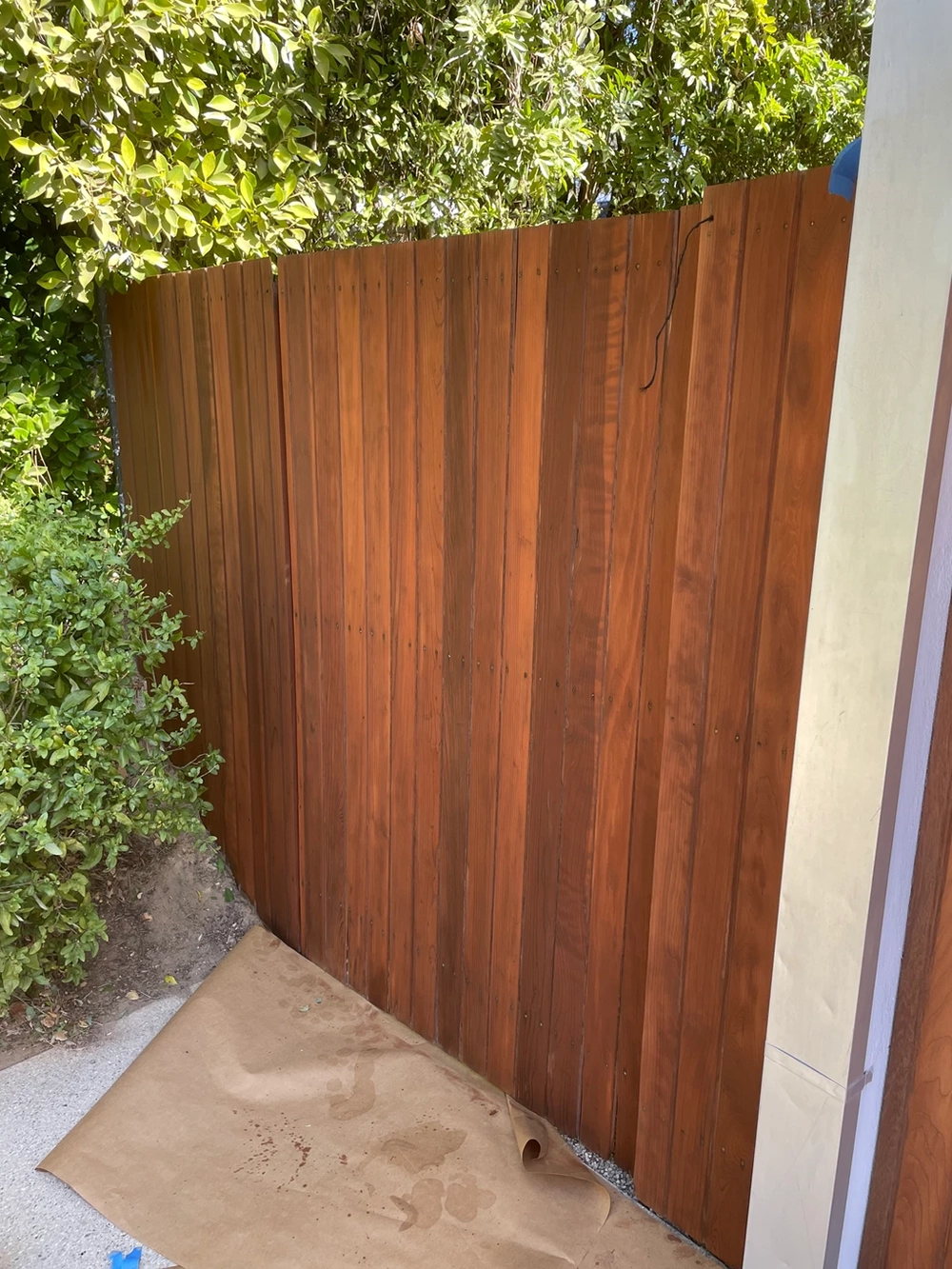 Custom stain-matched millwork with clear satin topcoat on natural white oak