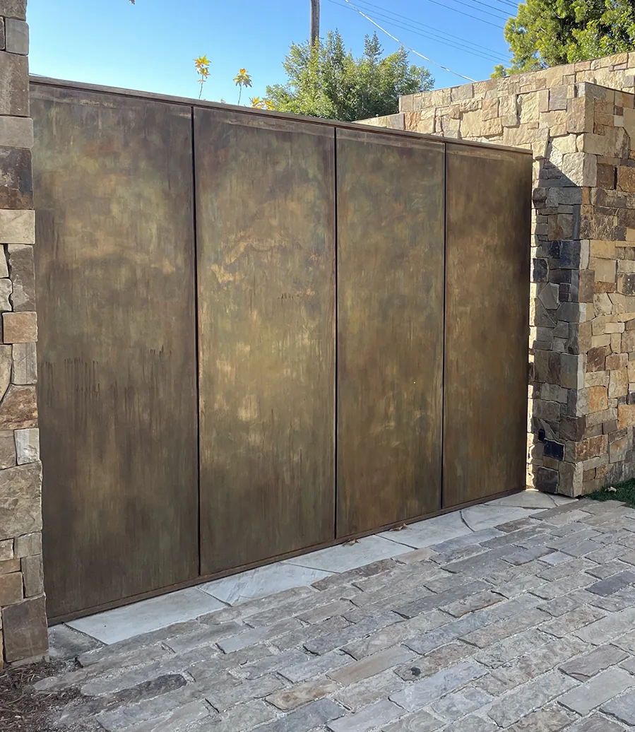 Custom-painted exterior gate and entryway by Friel's Fine Finishes — New Jersey craftsman painters