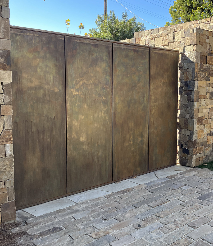 Custom-painted exterior gate and entryway by Friel's Fine Finishes — New Jersey craftsman painters