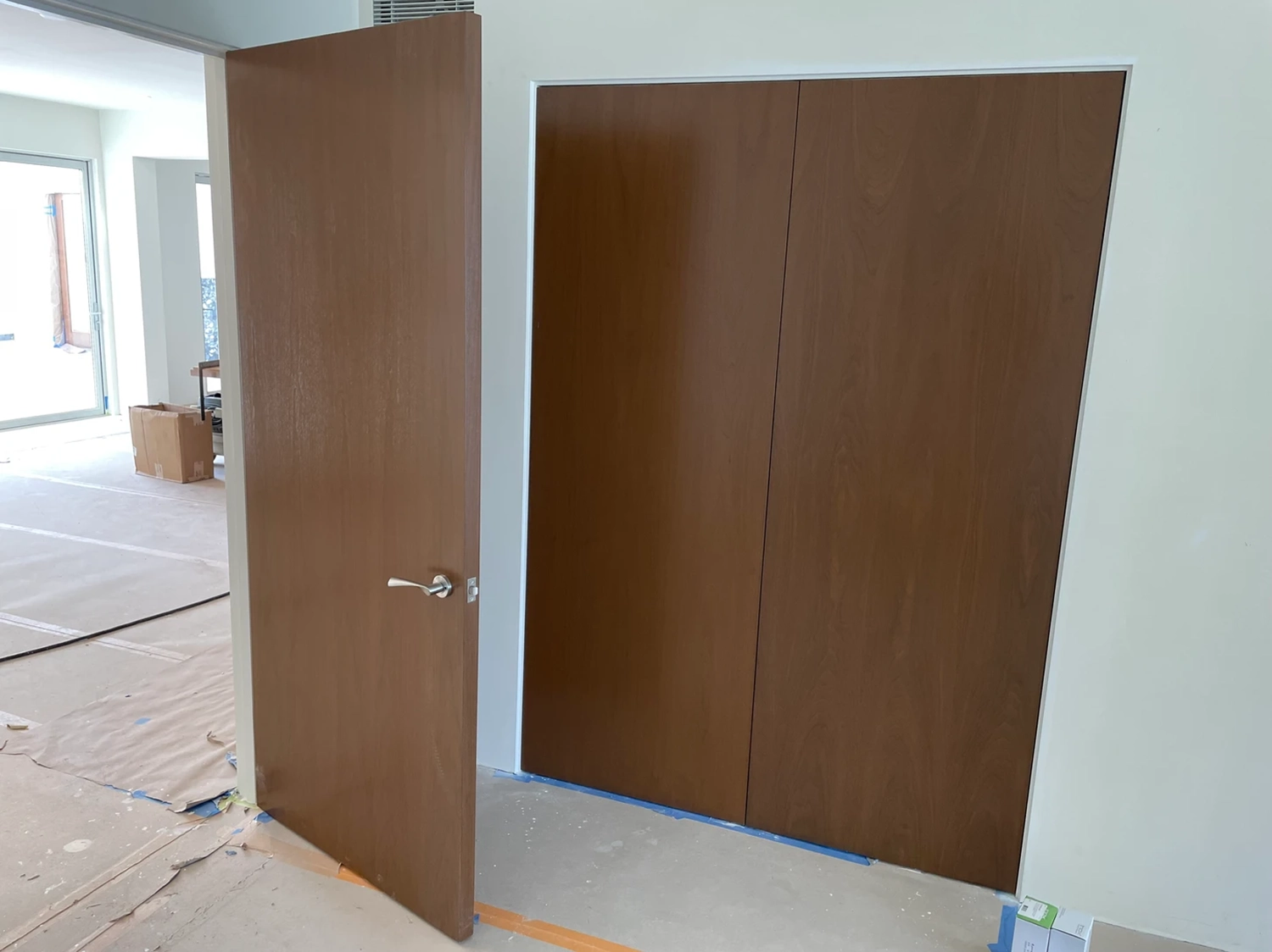 Interior cabinetry stained in a rich espresso finish with hand-rubbed detail
